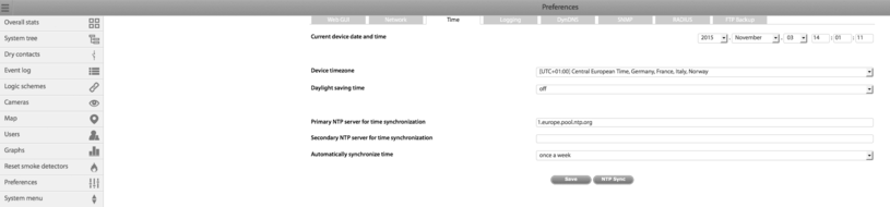 Time Synchronization / NTP Settings