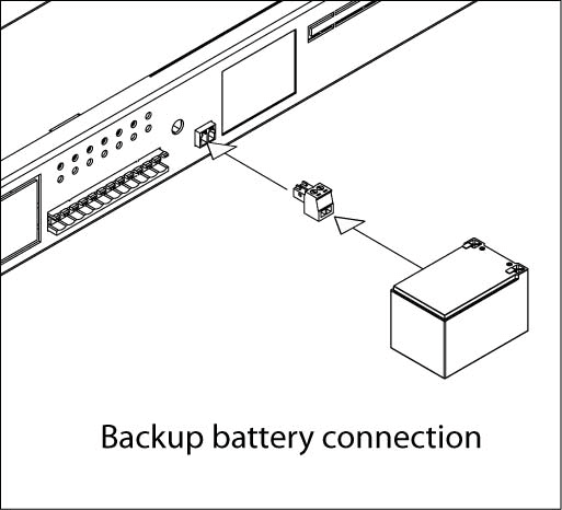 Connecting backup battery
